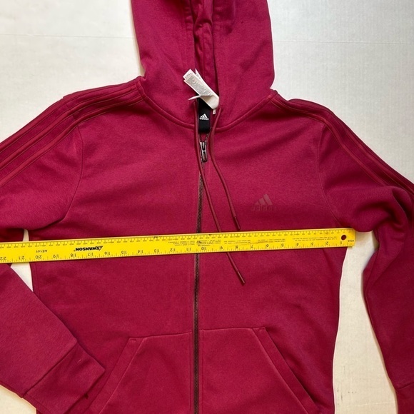 Adidas women’s full zip fleece lined 3strip hoodie with drawstring hood Sz-M.D18 - Picture 8 of 9